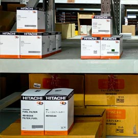 Hitachi excavator parts warehouse